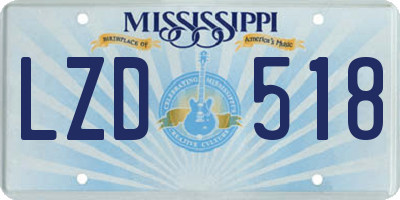 MS license plate LZD518
