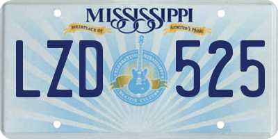 MS license plate LZD525