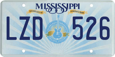 MS license plate LZD526