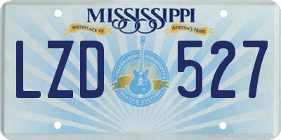 MS license plate LZD527