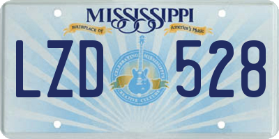 MS license plate LZD528