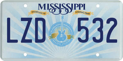 MS license plate LZD532