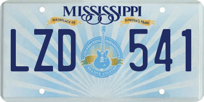 MS license plate LZD541