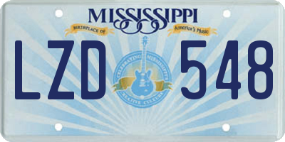 MS license plate LZD548
