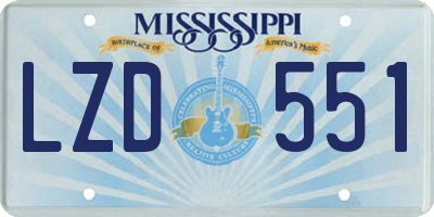 MS license plate LZD551