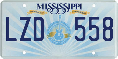 MS license plate LZD558