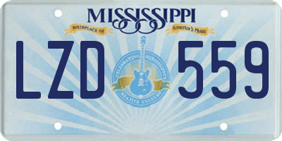 MS license plate LZD559