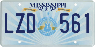 MS license plate LZD561