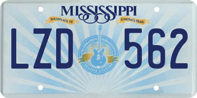 MS license plate LZD562