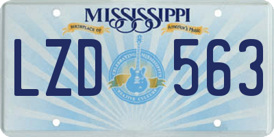 MS license plate LZD563