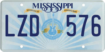 MS license plate LZD576