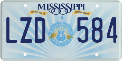 MS license plate LZD584
