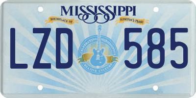 MS license plate LZD585