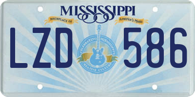 MS license plate LZD586