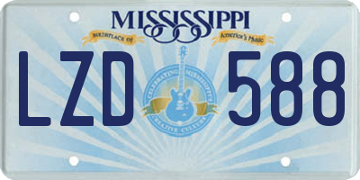 MS license plate LZD588