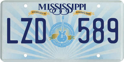 MS license plate LZD589