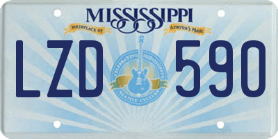 MS license plate LZD590