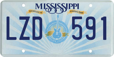 MS license plate LZD591