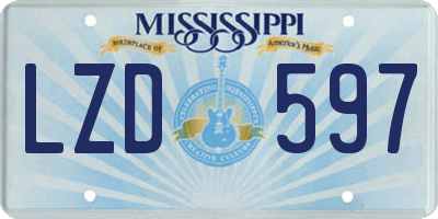 MS license plate LZD597