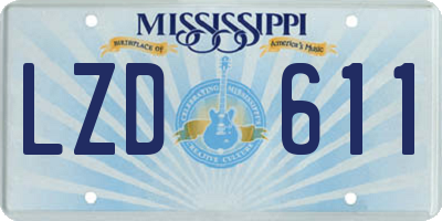 MS license plate LZD611