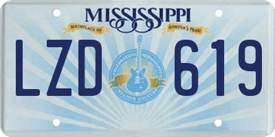 MS license plate LZD619