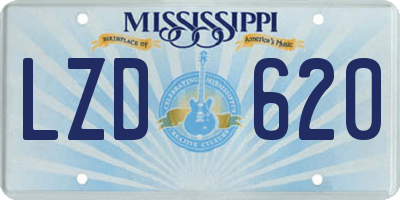 MS license plate LZD620