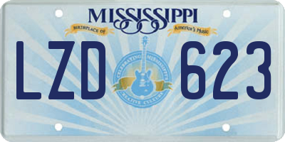 MS license plate LZD623