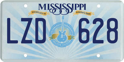 MS license plate LZD628