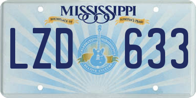 MS license plate LZD633