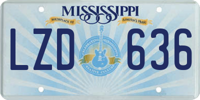 MS license plate LZD636