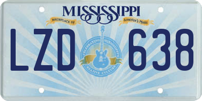 MS license plate LZD638