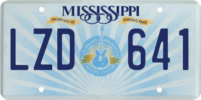 MS license plate LZD641