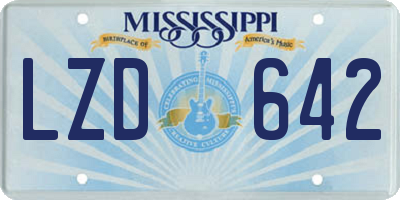 MS license plate LZD642