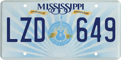 MS license plate LZD649