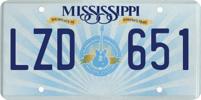 MS license plate LZD651