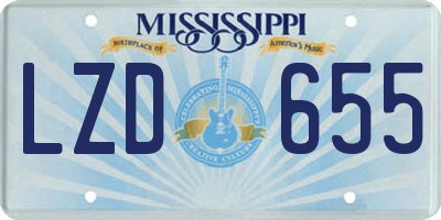 MS license plate LZD655