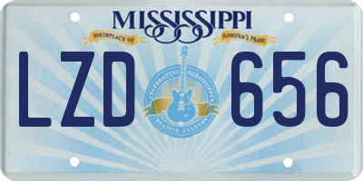 MS license plate LZD656