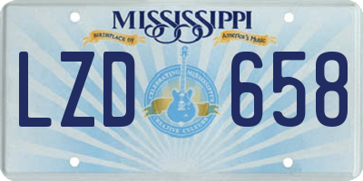 MS license plate LZD658