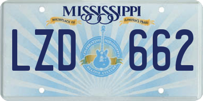 MS license plate LZD662