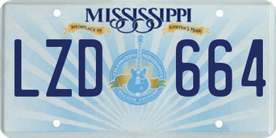 MS license plate LZD664