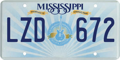 MS license plate LZD672