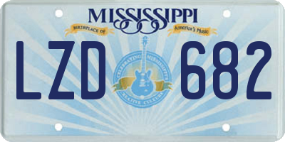 MS license plate LZD682