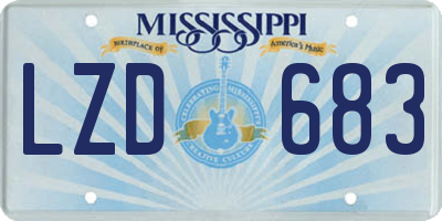MS license plate LZD683