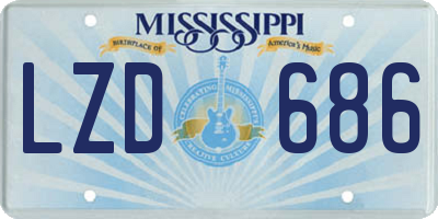 MS license plate LZD686