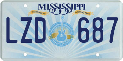 MS license plate LZD687