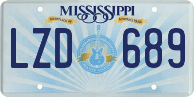 MS license plate LZD689