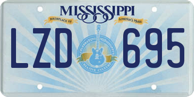 MS license plate LZD695