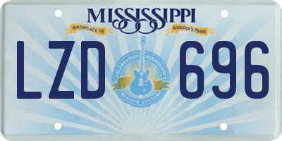 MS license plate LZD696