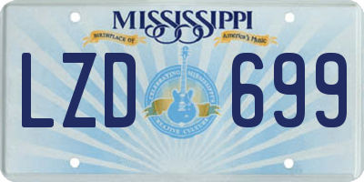 MS license plate LZD699
