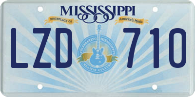 MS license plate LZD710